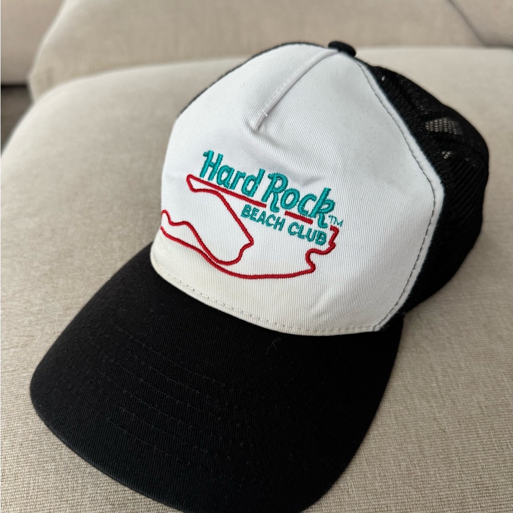 Hard Rock Cafe Black and White Trucker Hat